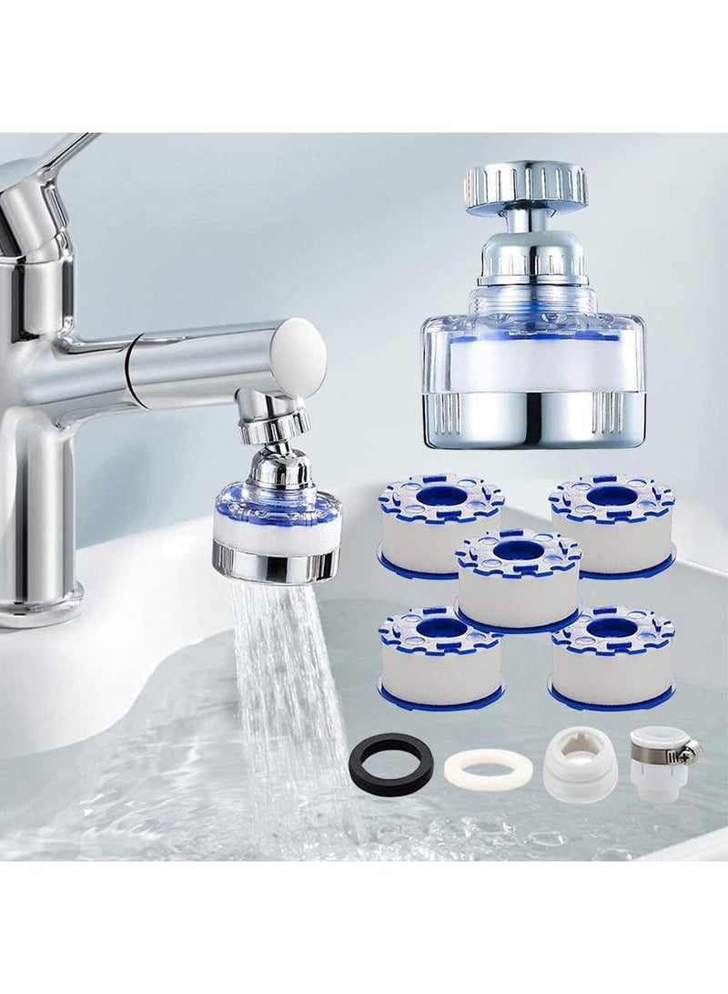 Sweet seven مجموعة فلتر مياه صنبور دوار 360° مع صنبور مقاوم للتنقيط - فلتر حوض الحمام والمطبخ المنزلي لمياه نظيفة. تشمل عناصر الفلتر لتجربة ترشيح محسّنة. - Image 1