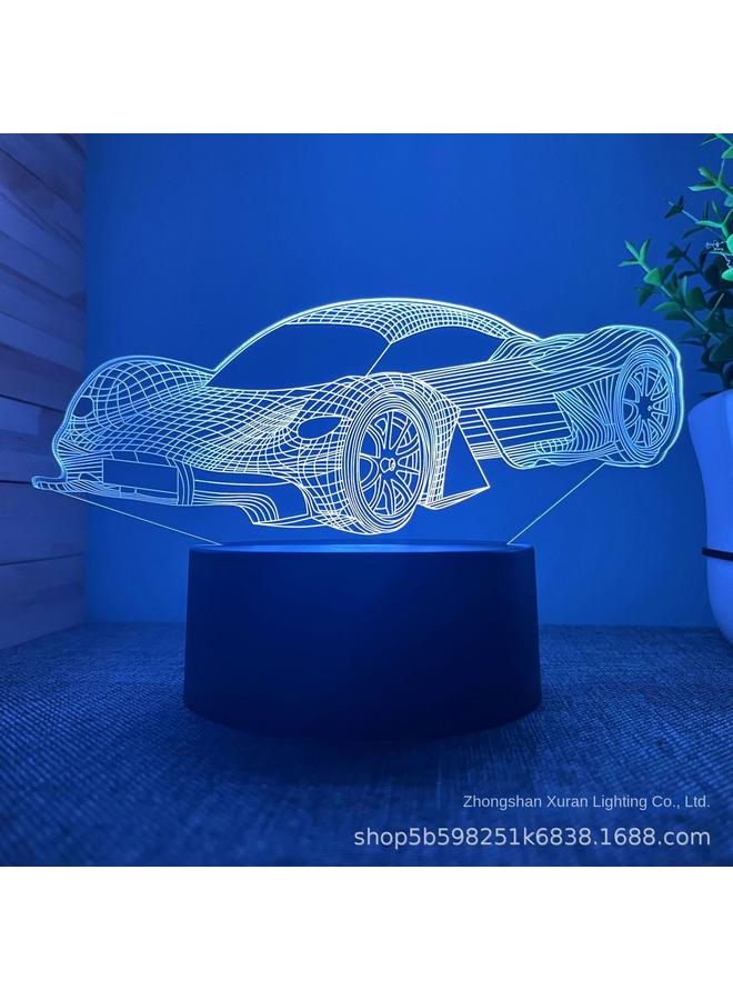 Bluejw 3D Nightlight Foreign Trade New Off-road Vehicle Black Touch Colorful Remote Control 16 Color Creative Table Lamp Bedside Lamp - Image 4