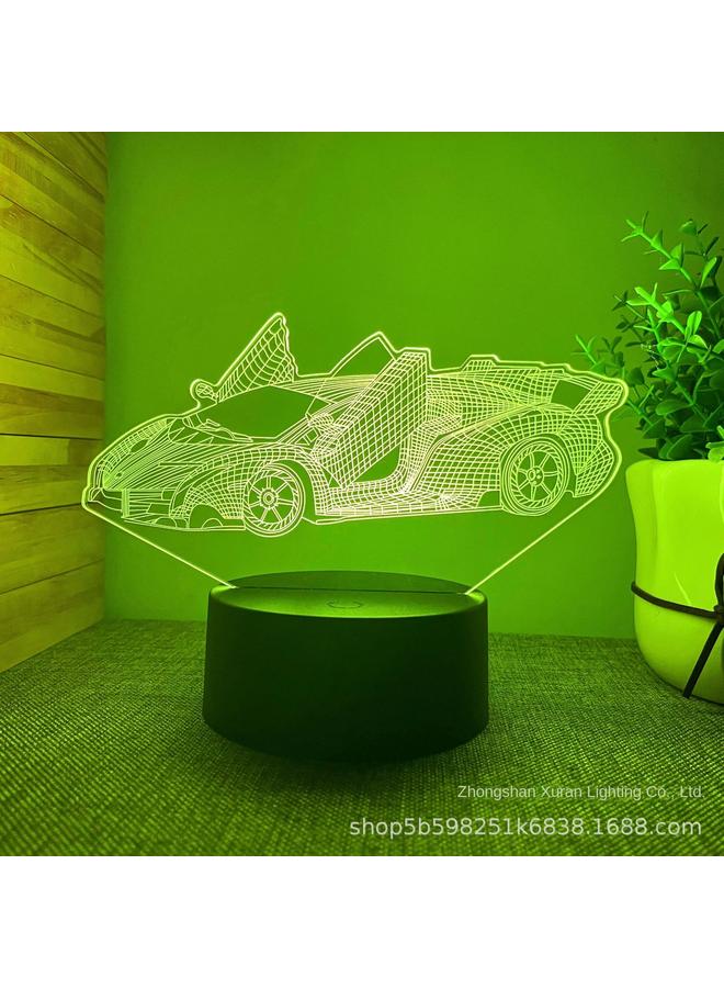 Bluejw 3D Nightlight Foreign Trade New Off-road Vehicle Black Touch Colorful Remote Control 16 Color Creative Table Lamp Bedside Lamp - Image 2