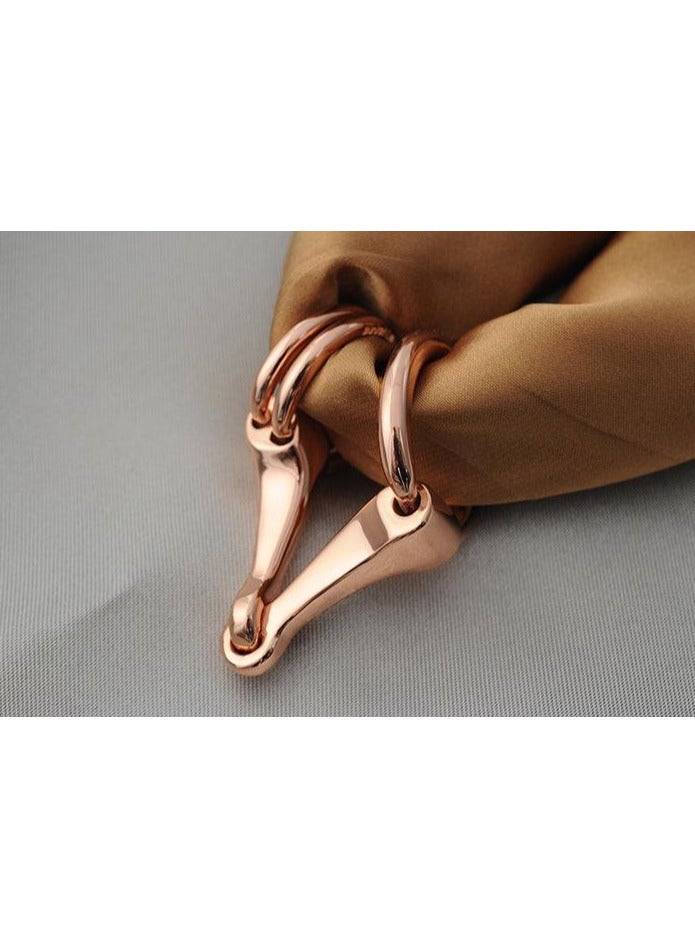 Scarf ring for women, high quality material - imported-Rose Gold - Image 3
