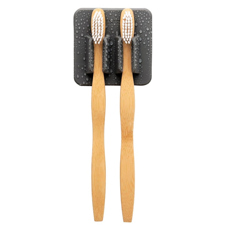 TOOLETRIES The George Toothbrush Holder  Silicone Toiletry Organizer Shower  Bathroom Accessory  Features SiliconeGrip Technology Removable  Reusable  Charcoal