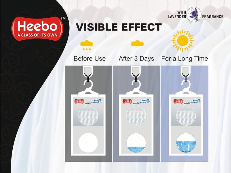Heebo Moisture Relieve Hanging Moisture Absorber with Lavender Fragrance Box Contain 1 Unit Used in wardrobes Gym lockers Modular Kitchen Closets Dining Room Bathroom Living Room Shoe Close - Image 5