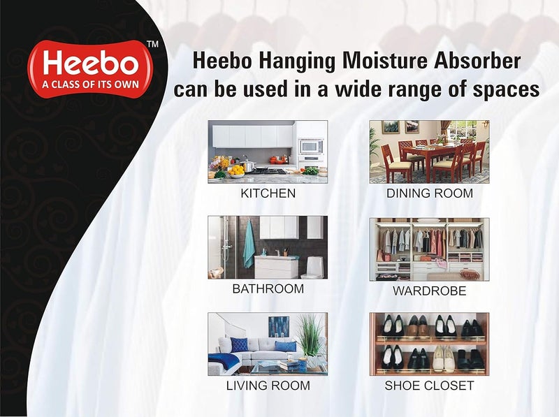 Heebo Moisture Relieve Hanging Moisture Absorber with Lavender Fragrance Box Contain 1 Unit Used in wardrobes Gym lockers Modular Kitchen Closets Dining Room Bathroom Living Room Shoe Close - Image 4