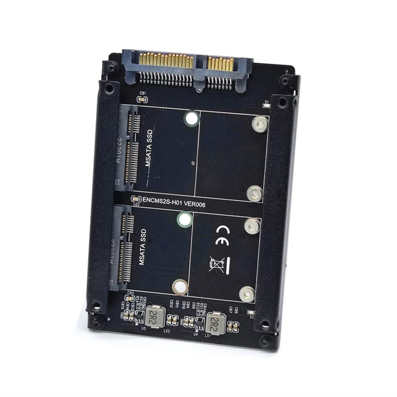 Xiwai Dual MSATA MiniSATA SSD Card JBOD Raid0 Span Bridge to 25inch SATA Combo HDD Disk Drive Enclosure - Image 2