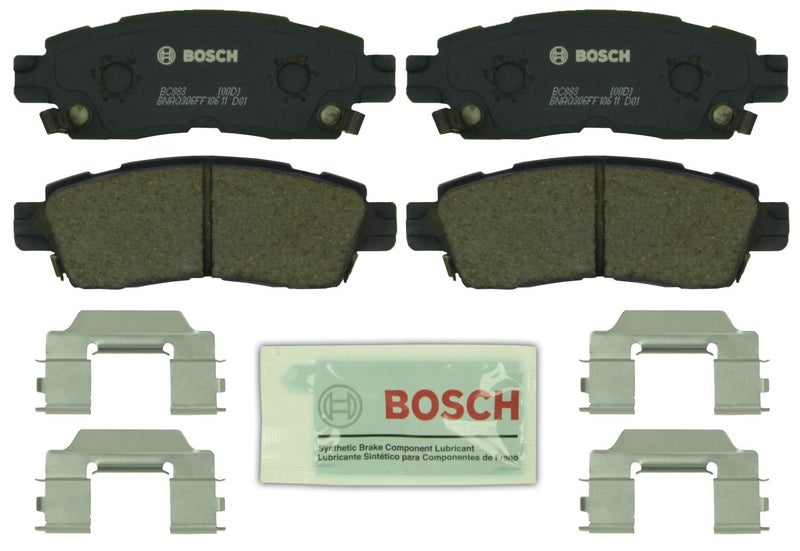 BOSCH مجموعة وسادات الفرامل السيراميكية الهادئة من بوش BC883 - متوافقة مع بعض سيارات بويك إنكلايف، رينير؛ كاديلاك XTS؛ شيفروليه، تريل بليزر، ترافيرس؛ جي إم سي أكاديا، إنفوي؛ ساتورن أوتلوك + المزيد؛ خلفية - Image 3