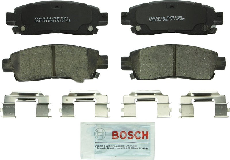 BOSCH مجموعة وسادات الفرامل السيراميكية الهادئة من بوش BC883 - متوافقة مع بعض سيارات بويك إنكلايف، رينير؛ كاديلاك XTS؛ شيفروليه، تريل بليزر، ترافيرس؛ جي إم سي أكاديا، إنفوي؛ ساتورن أوتلوك + المزيد؛ خلفية - Image 4