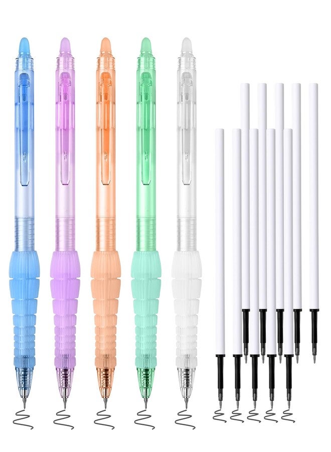 BAYTORY 5 Pcs Erasable Gel Pens, Fine Point 0.5mm Black Ink Erasable Pen with 10 Refills, Comfort Grip Writing Pens with Erasers, for Office School & Home Supplies (Black Ink) - Image 1