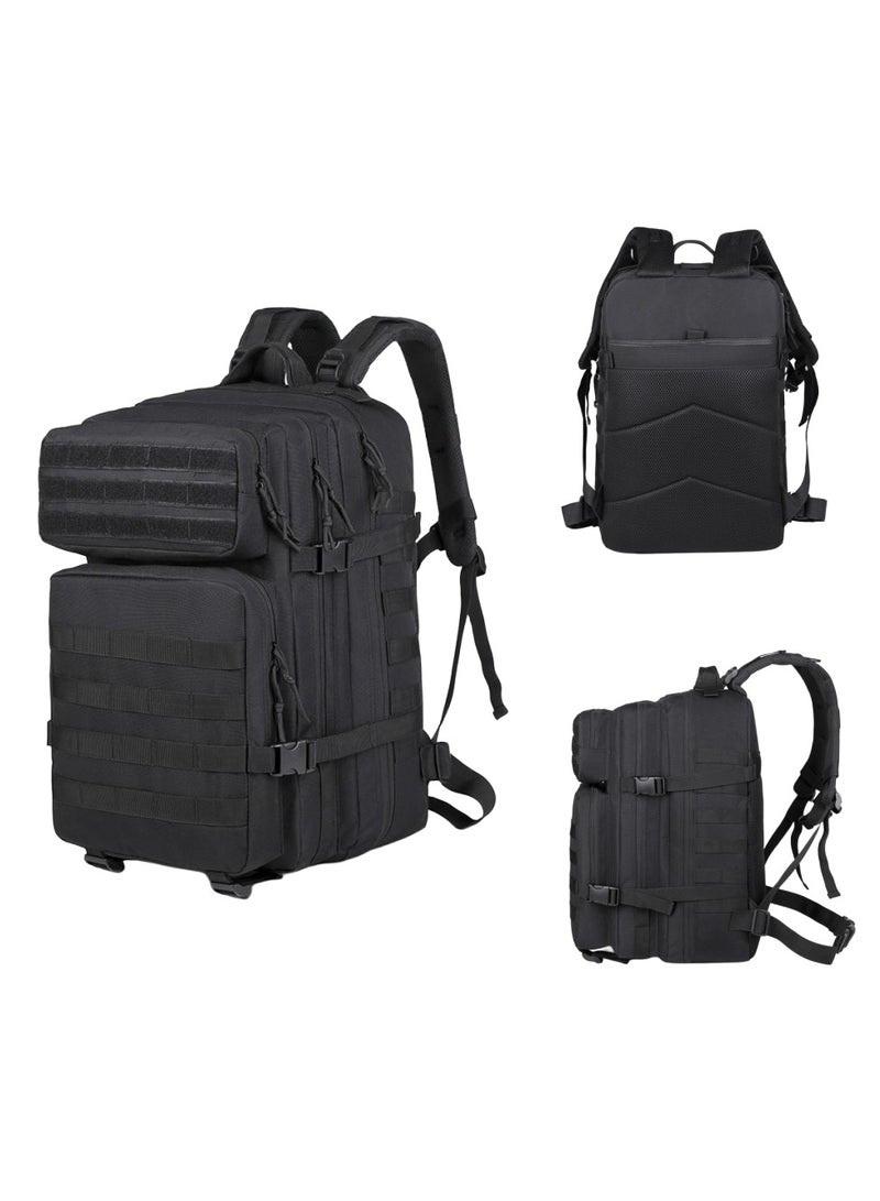Soofam Large Capacity Outdoor Multifunctional Tactical Backpack Sports Bag Camouflage Travel Bag Hiking Backpack Black  - Image 2