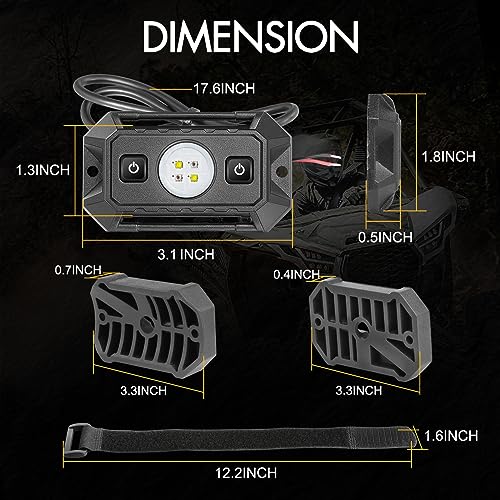 Rfroad Lighting UTV Dome Light, Rfroad lighting 12v Universal Roll Bar Mount Led Lights UTV Interior Dome Lights Utility Roll Cage Map Light for UTV ATV Polaris RZR Can-Am Golf Cart SXS Cab - White/Red - Image 4