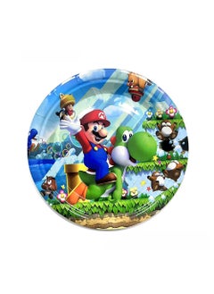 Generic New Blue Mario Theme Birthday Party Decor 7 inch disc 10p-Blue Mario 