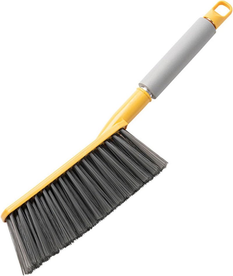 Soft Bed Sweeping Brush with Long Handle Gentle Cleaning Dusting Brush for Bedroom Sofa Pet Hair Durable PP Material 16 Inch (Lemon Yellow) - Image 1