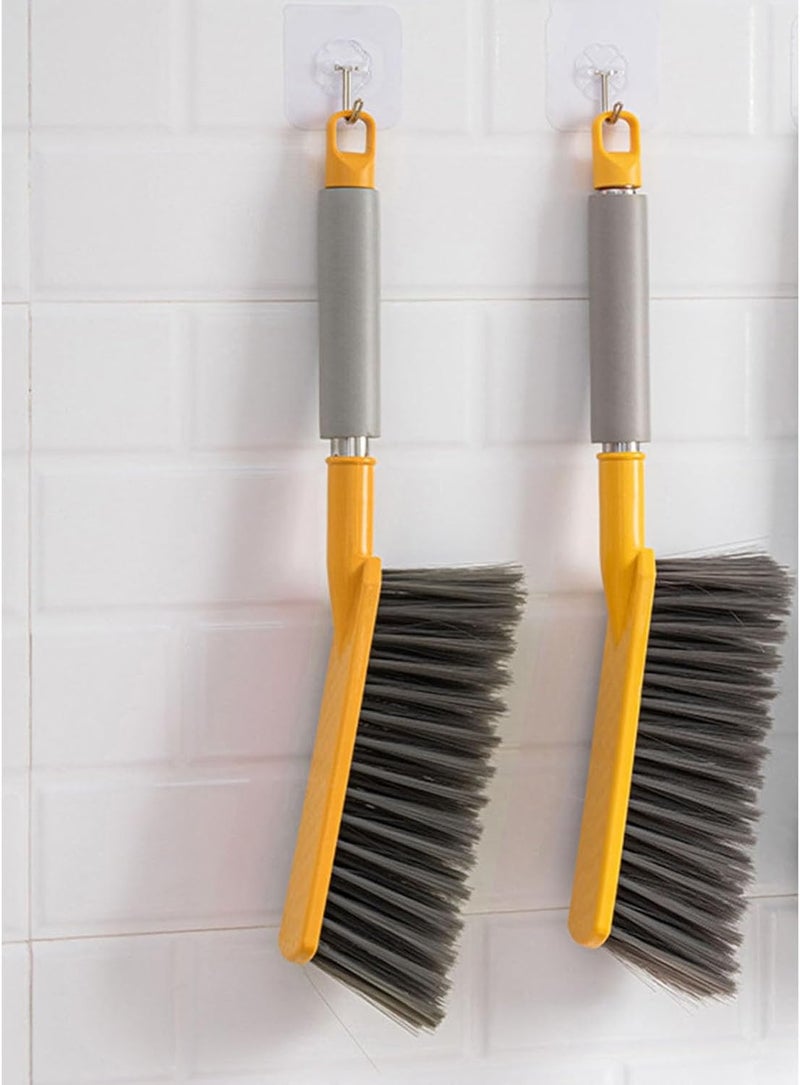 Soft Bed Sweeping Brush with Long Handle Gentle Cleaning Dusting Brush for Bedroom Sofa Pet Hair Durable PP Material 16 Inch (Lemon Yellow) - Image 3