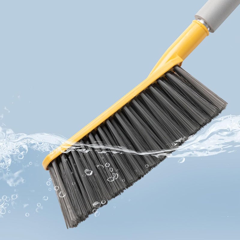 Soft Bed Sweeping Brush with Long Handle Gentle Cleaning Dusting Brush for Bedroom Sofa Pet Hair Durable PP Material 16 Inch (Lemon Yellow) - Image 4