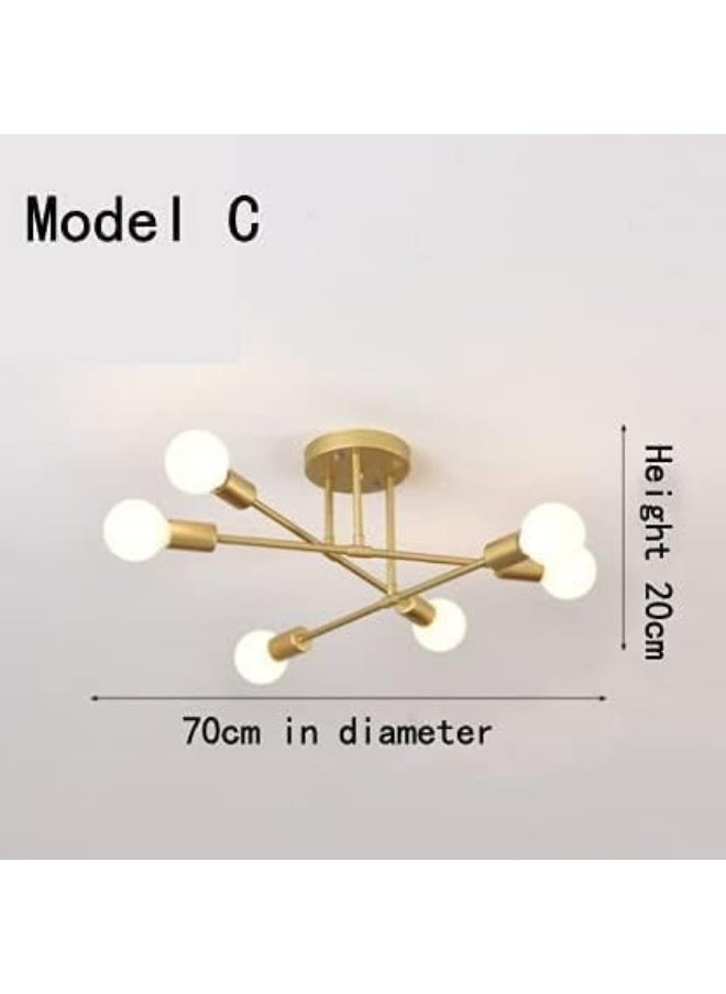 Generic AFN LIGHTINGS Modern Chandelier 70CM Ceiling Light Creative Lighting Ceiling Chandelier Warm and Romantic Golden Bedroom Modern Minimalist Personality Living Room Dining Room Ceiling Lamps  - Image 3