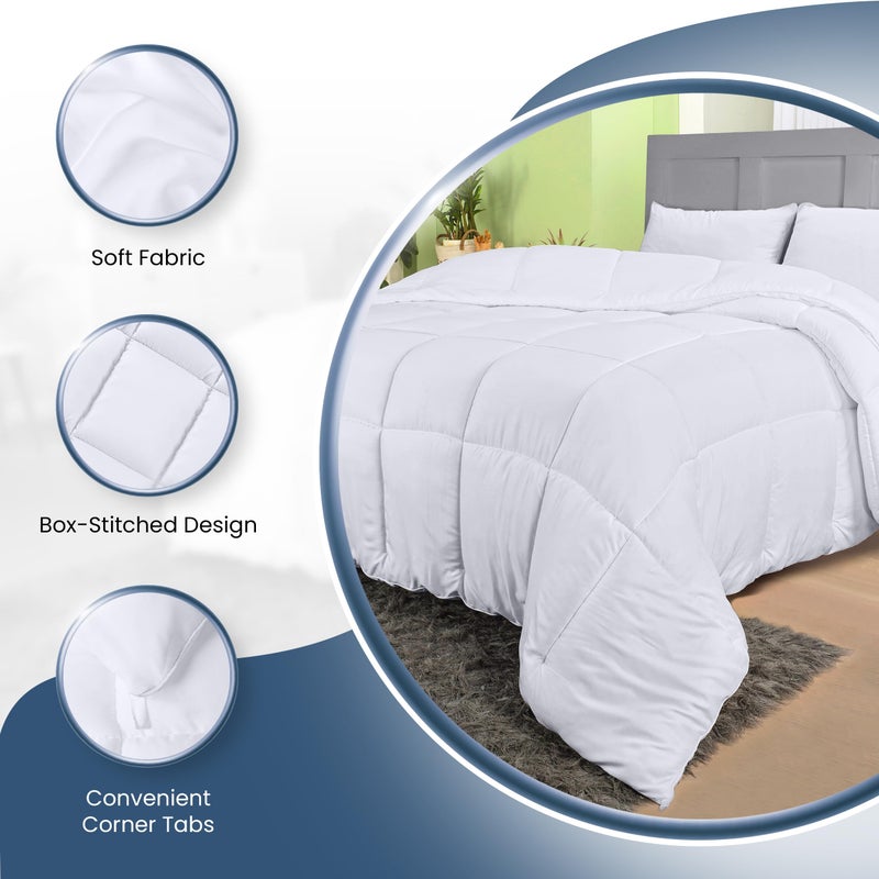 Utopia Bedding Comforters Twin XL Size, All Season Duvet Insert, Down Alternative Box Stitched Bed Comforter with Corner Tabs, Machine Washable (White) - Image 4