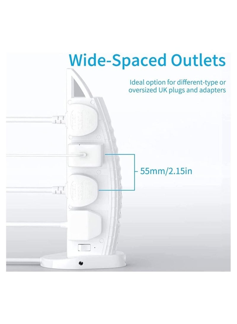 ماركة غير محددة 8 Way Stylish Power Extension Cord, 6 USB Fast Charging Ports, Burj Al Arab Power Socket, 2 Meters Cable Multiple Protection System 3000W  - Image 2