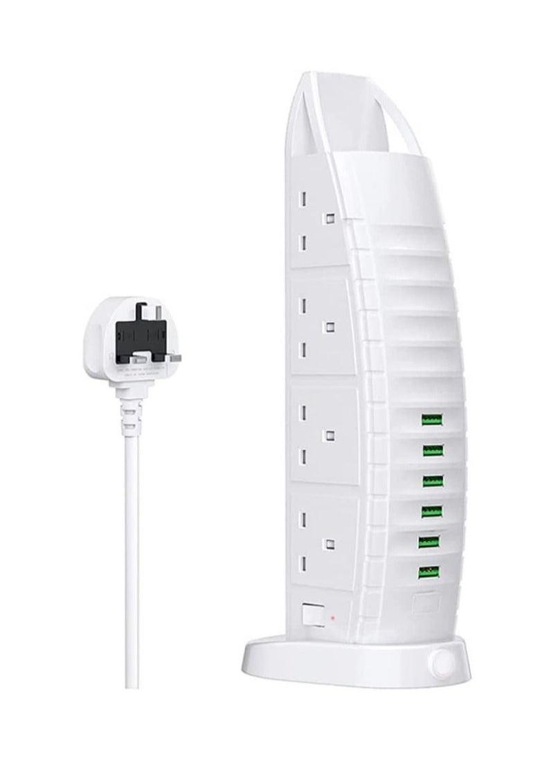 ماركة غير محددة 8 Way Stylish Power Extension Cord, 6 USB Fast Charging Ports, Burj Al Arab Power Socket, 2 Meters Cable Multiple Protection System 3000W  - Image 1
