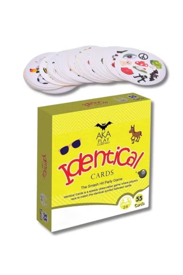 "Identical Card Game – A fast-paced and fun observation challenge for parties! Race with friends and family to spot the matching symbol among 55 colorful and creative cards."Board games, family games, group games, games for friends, card games, games for friends and family - Image 1