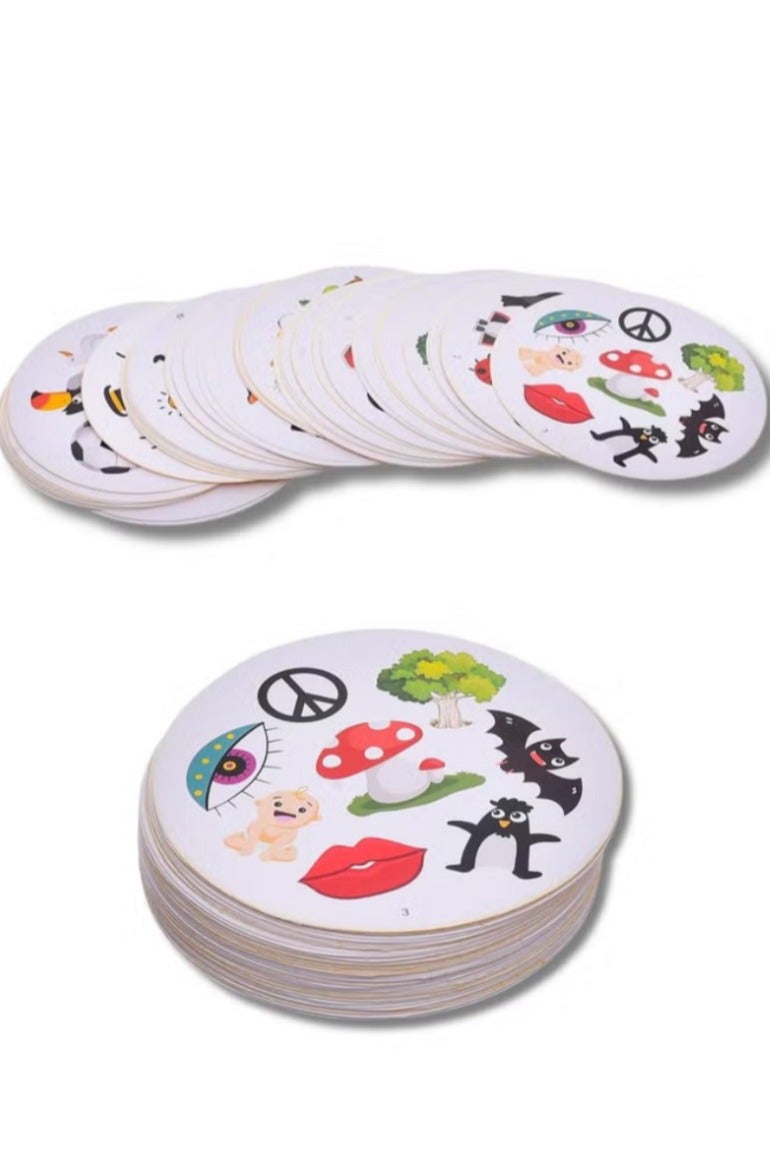 "Identical Card Game – A fast-paced and fun observation challenge for parties! Race with friends and family to spot the matching symbol among 55 colorful and creative cards."Board games, family games, group games, games for friends, card games, games for friends and family - Image 5