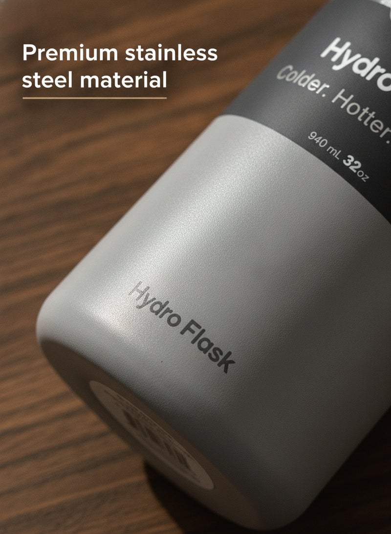 Hydro Flask Wide Mouth Vacuum Insulated Water Bottle 1200ml Double Wall 18/8 Stainless Steel Thermos Flex Cap with Rubber Carry Handle Keeps Cold 24H Hot 12H Leakproof Large Capacity Flask for Hiking Camping Road Trip Gym Yoga Outdoor Travel Matte Multi Pastel Colors - Image 4