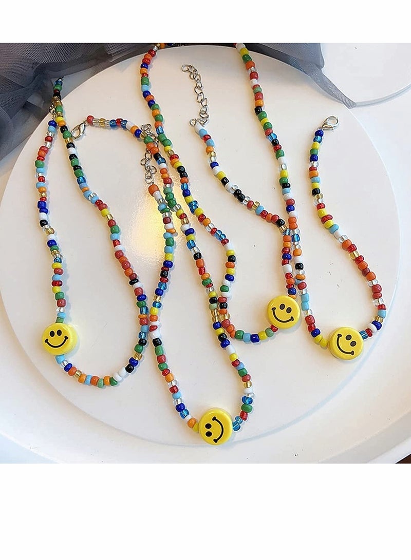 كاست ويف خرز أكريليك على شكل وجه مبتسم، دائري ملون، بخيط مطاطي شفاف، لصنع المجوهرات بنفسك، سوار، أقراط، قلادة، لوازم حرفية يدوية، إكسسوارات شعر (10 مم، عبوة من 200 قطعة) - Image 2