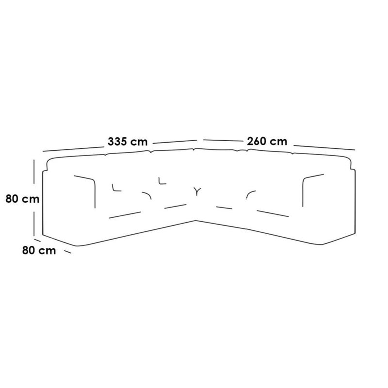 Betak Suede wood and linen corner sofa - gray - Image 2