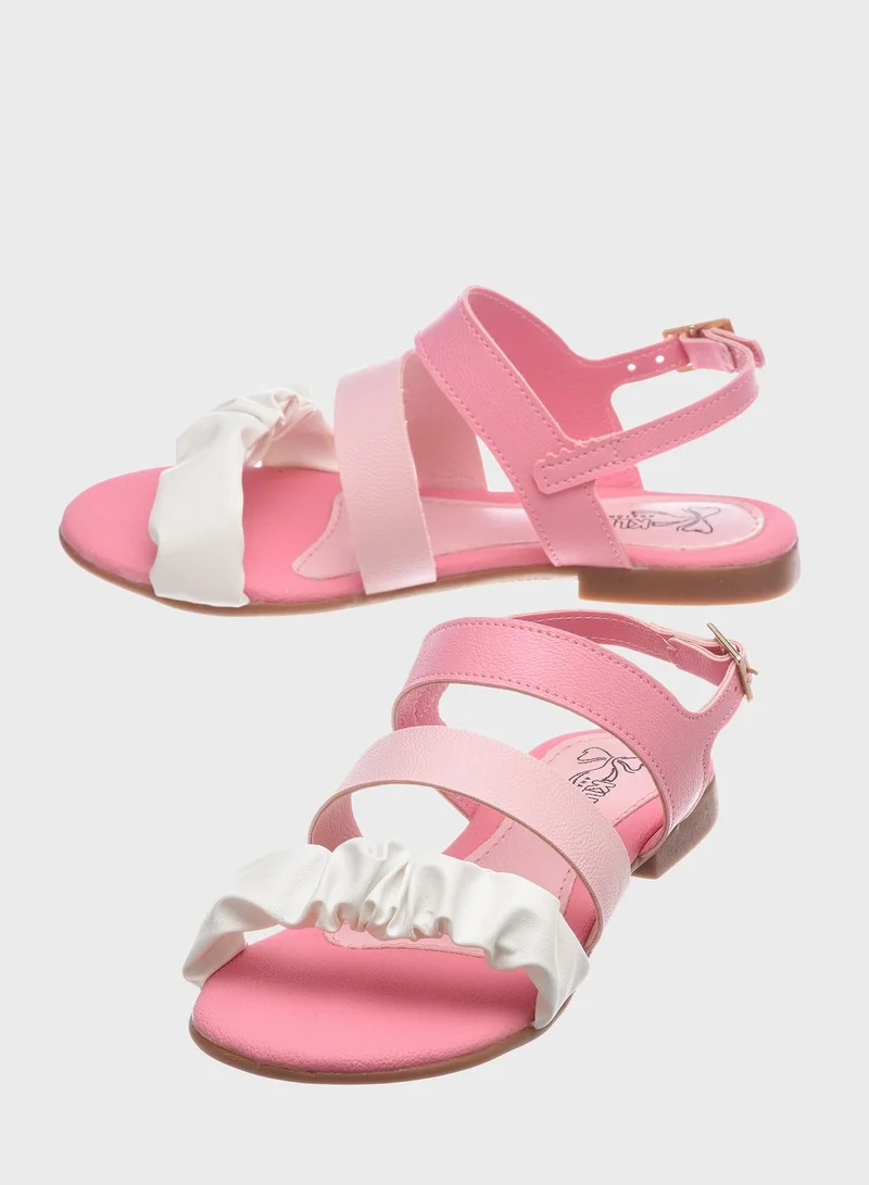 Klin Kids Velcro Back Striped Sandals