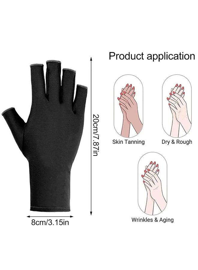 Pimoys Anti UV Gloves for Nail Lamp Light UPF50+ Manicure Gloves UV Protection Gloves Fingerless UV Light Gloves for Gel Nail Lamp Hand UV Protection Gloves - Image 1