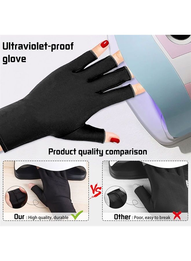 Pimoys Anti UV Gloves for Nail Lamp Light UPF50+ Manicure Gloves UV Protection Gloves Fingerless UV Light Gloves for Gel Nail Lamp Hand UV Protection Gloves - Image 4