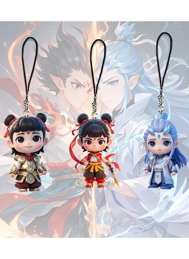 Free Air Havoc in the Dewdrop Sea - Anime-style Premium Phone Charm & Backpack Accessory (Ne Zha & Ao Bing Character Design)  - Image 2