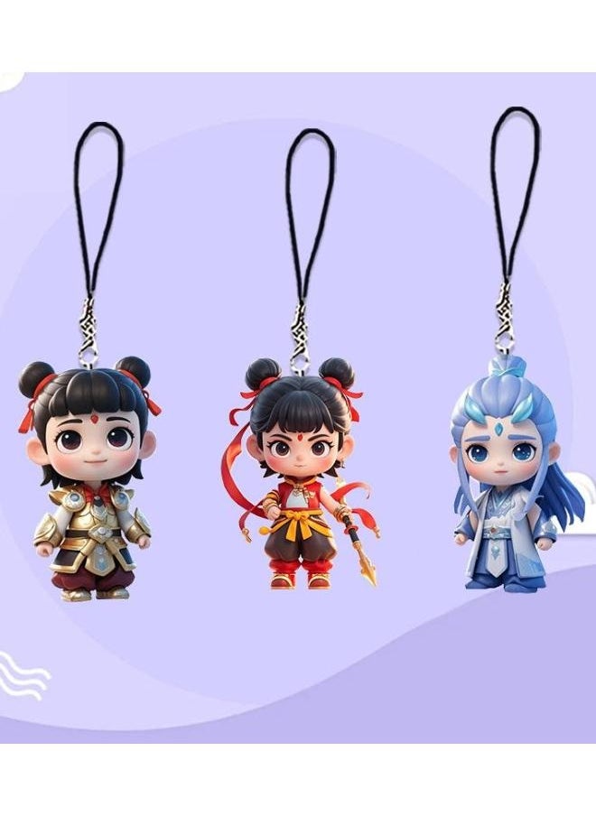 Free Air Havoc in the Dewdrop Sea - Anime-style Premium Phone Charm & Backpack Accessory (Ne Zha & Ao Bing Character Design)  - Image 3