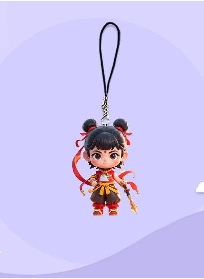Free Air Havoc in the Dewdrop Sea - Anime-style Premium Phone Charm & Backpack Accessory (Ne Zha & Ao Bing Character Design)  - Image 4