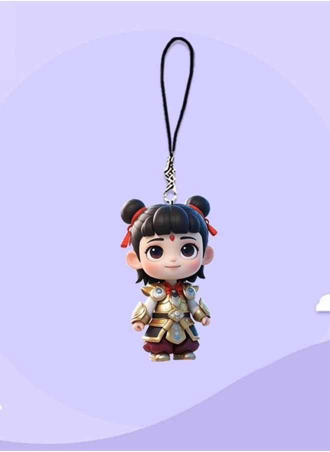 Free Air Havoc in the Dewdrop Sea - Anime-style Premium Phone Charm & Backpack Accessory (Ne Zha & Ao Bing Character Design)  - Image 5