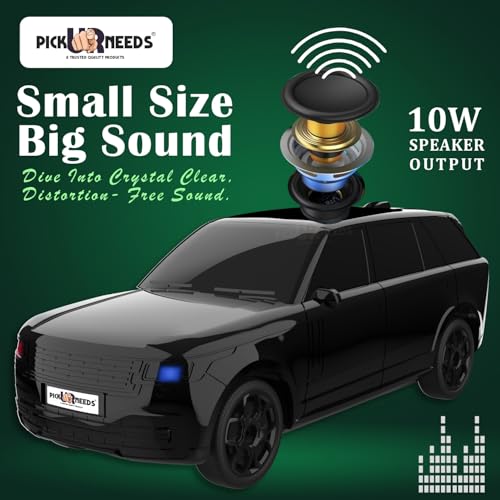 Pick Ur Needs Car Design Wireless Speaker USB/TF Card/FM Support RGB Light 1200mAh Battery 10 W Car Toy Design Bluetooth Speaker (Black) - Image 3