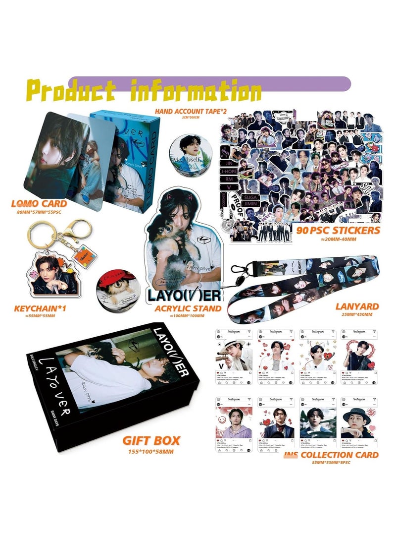 general V LAYOVER FRIENDS Album Photo Cards BT K-Pop V Kim Tae Hyung Merchandise Gift Set - Image 2