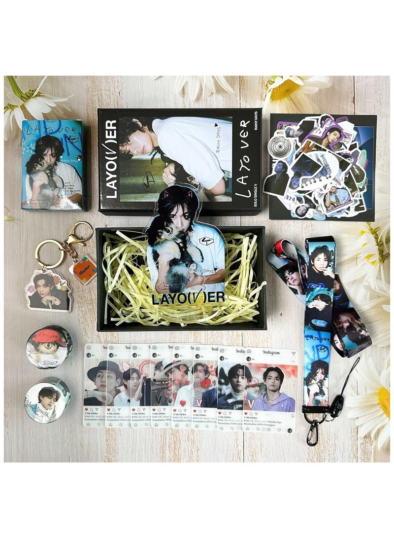general V LAYOVER FRIENDS Album Photo Cards BT K-Pop V Kim Tae Hyung Merchandise Gift Set - Image 3