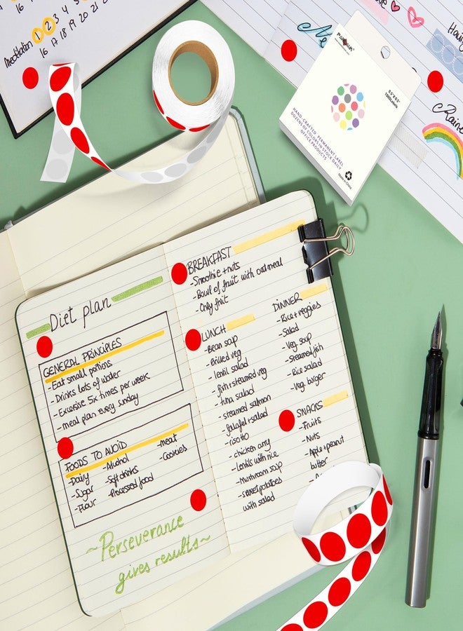 PARLAIM 4000 Pack Red Dot Stickers, 1/2 inch Round Circle Label 4 Rolls Permanent Adhesive Color-Code Sticker Labels in Dispenser Box - Image 5