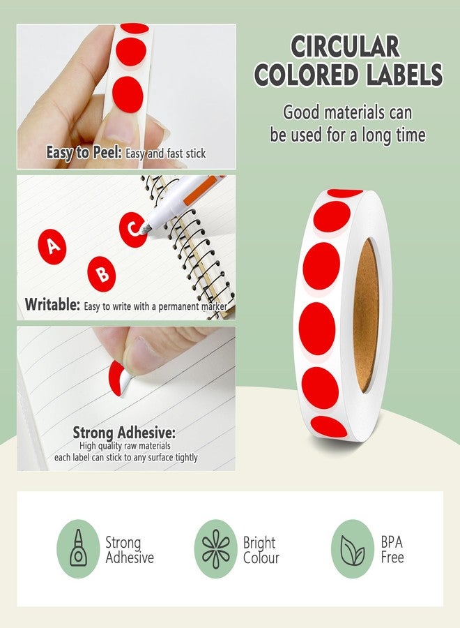 PARLAIM 4000 Pack Red Dot Stickers, 1/2 inch Round Circle Label 4 Rolls Permanent Adhesive Color-Code Sticker Labels in Dispenser Box - Image 4
