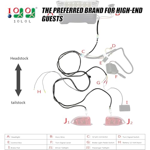 10L0L Golf Cart Light Harness-78in Bucket Harness for Club Car Precedent Since 2008 Golf Cart Electric 12V Light Wire - Image 2