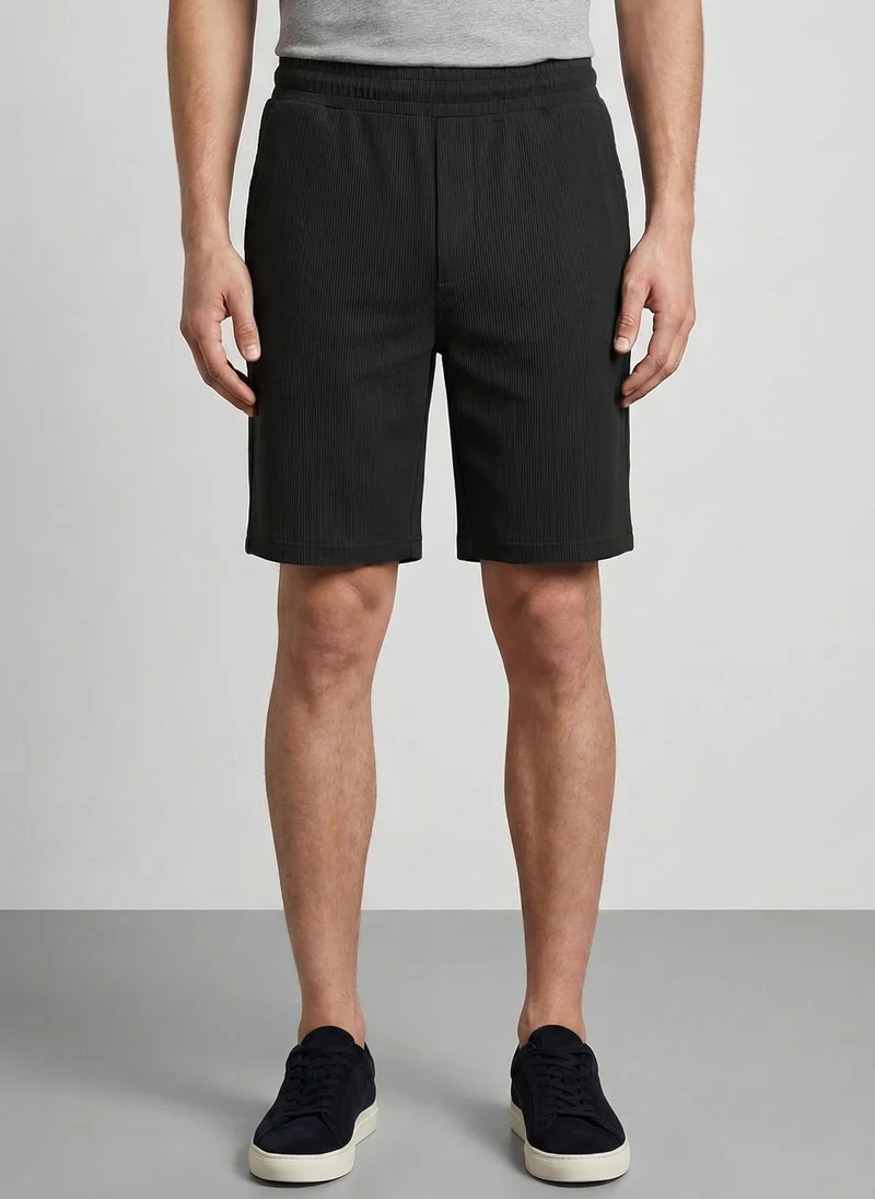 نوبيرو Nobero Ottoman Shorts | Men’s Shorts | Regular Fit | 240 GSM 100% Compact Cotton (Vertical Ottoman Texture) | Knee-Length Mid-Rise Comfort | Elasticated Drawcord Waist & Pockets | Available in 5 Colours