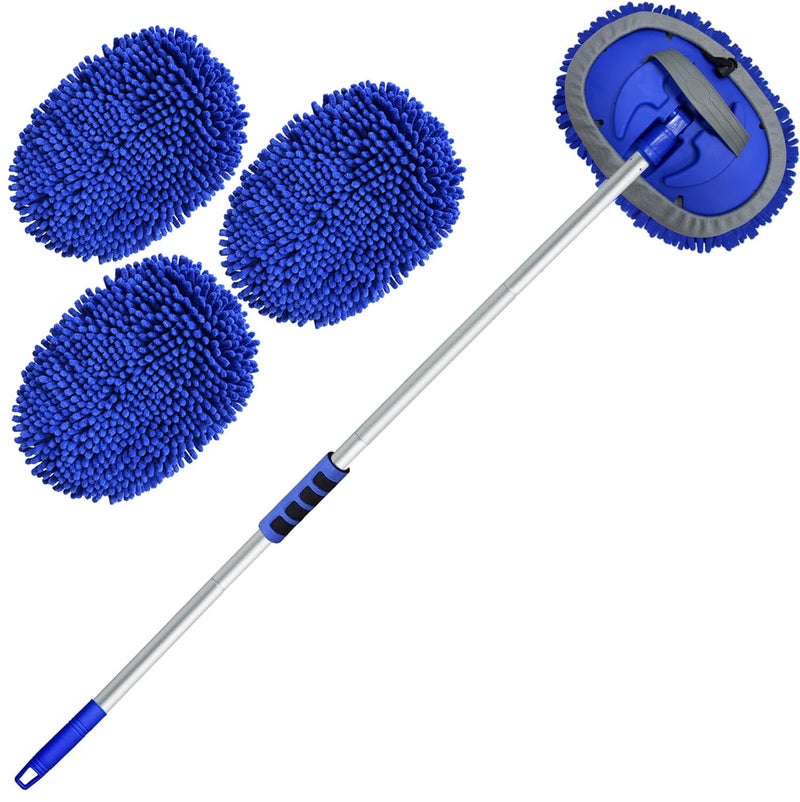 Wontolf 62'' Car Wash Brush Kit with Long Handle, Chenille Microfiber Car Wash Mop Mitt Scratch-Free Car Detailing Cleaning Brush Care Kit Car Cleaning Supplies for Cars RV Truck Boat - Image 1