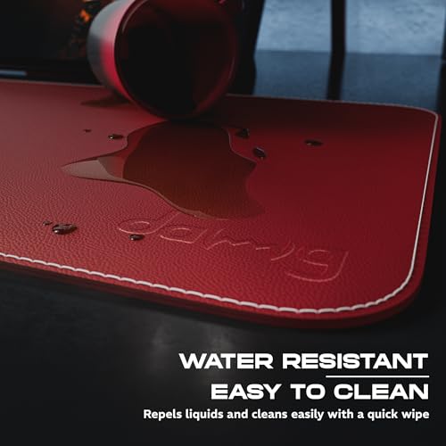 daWg KeyMat L1, Premium Vegan Leather Desk Mat, Anti-Slip, Anti-Skid, Dual-Sided Mat, Water Resistant, Strong Stitching, Perfect for Gaming/Office/Work from Home, Easy to Carry (630 x 280mm) (Black) - Image 3