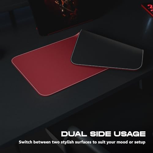 daWg KeyMat L1, Premium Vegan Leather Desk Mat, Anti-Slip, Anti-Skid, Dual-Sided Mat, Water Resistant, Strong Stitching, Perfect for Gaming/Office/Work from Home, Easy to Carry (630 x 280mm) (Black) - Image 2