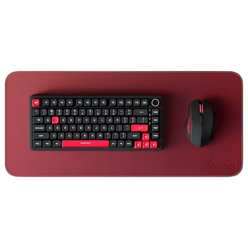 daWg KeyMat L1, Premium Vegan Leather Desk Mat, Anti-Slip, Anti-Skid, Dual-Sided Mat, Water Resistant, Strong Stitching, Perfect for Gaming/Office/Work from Home, Easy to Carry (630 x 280mm) (Black) - Image 1