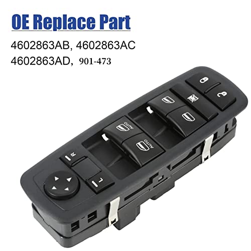 MOJTBE Driver Side Power Master Control Window Switch Replacement for 2009-2012 Dodge Ram 1500 2500 3500, OE Replace 4602863AD 4602863AB 4602863AC 901-473 - Image 5