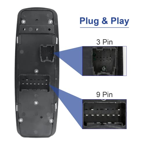 MOJTBE Driver Side Power Master Control Window Switch Replacement for 2009-2012 Dodge Ram 1500 2500 3500, OE Replace 4602863AD 4602863AB 4602863AC 901-473 - Image 3