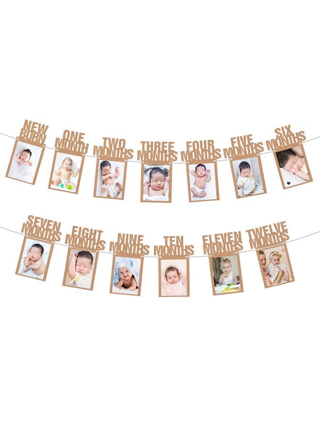 PEUTIER 1st Birthday Photo Banner, Happy First Birthday Banner 1st Birthday Picture Banner Birthday Decorations Groovy One Birthday Decoration Milestone Garland for Newborn Baby Girls Boys (No Photos)  - Image 1