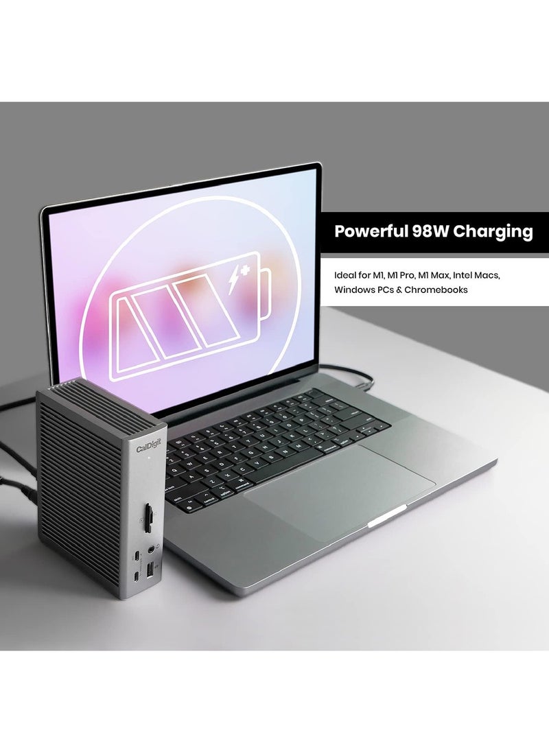TS4 Thunderbolt 4 Dock - 18 Ports, 98W Charging, 3x Thunderbolt 4 40Gb/s, 5 x USB-A, 3 x USB-C (10Gb/s), 2.5GbE, Single 8K or Dual 6K 60Hz Displays, Mac, PC, Chrome Compatible with 0.8m Cable