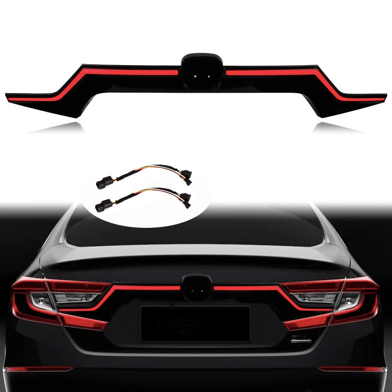 GEEGEETOP Smoked Trunk Lid Third Brake Light Bar Assembly Sequential Flash Signal Tail Brake Lamp Compatible with 2018-2020 Honda Accord 10th Plug and play (smoked) - Image 1