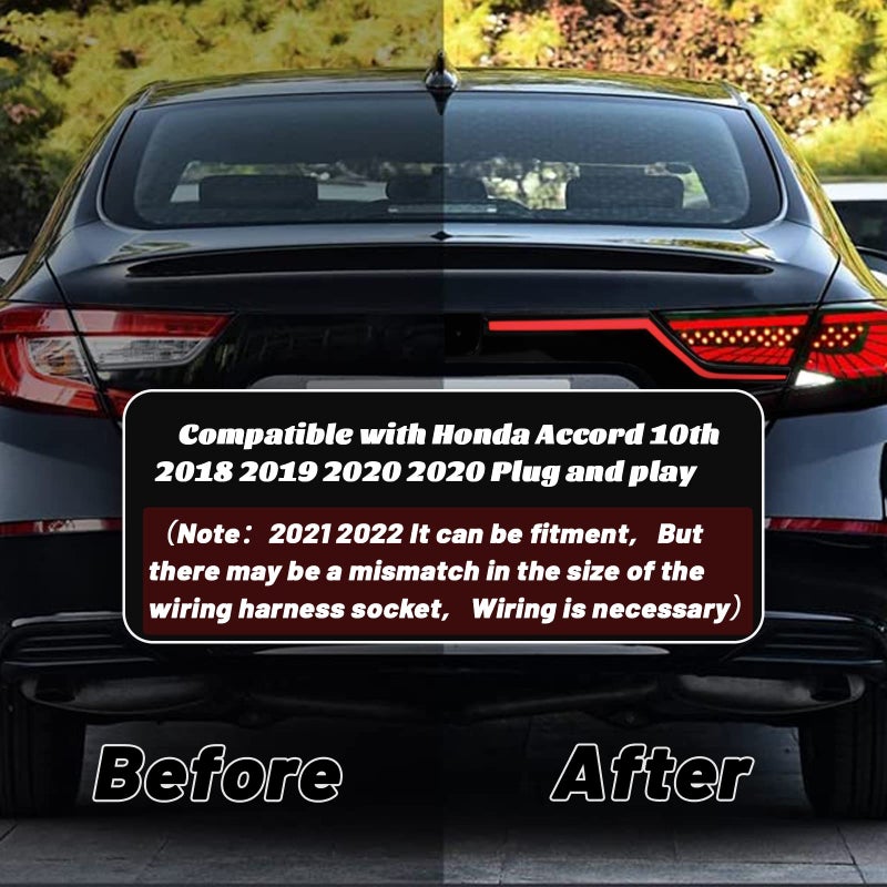 GEEGEETOP Smoked Trunk Lid Third Brake Light Bar Assembly Sequential Flash Signal Tail Brake Lamp Compatible with 2018-2020 Honda Accord 10th Plug and play (smoked) - Image 5
